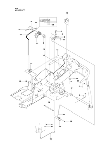 Mower Lift / Deck Lift Diagram and Parts List for R16 (965161601)(2010-07) Husqvarna Lawn Tractor
