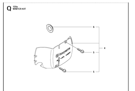 Winter Kit Diagram and Parts List for 135E  Husqvarna Chainsaw