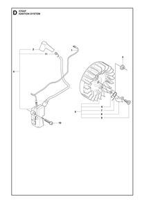 Ignition System Diagram and Parts List for 576XP-576XPG 576 XP W - 576 XP GW Husqvarna Chainsaw
