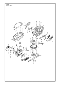 Power Head Diagram and Parts List for LE322R  Husqvarna Lawn Mower