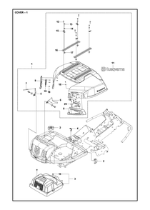 Cover Diagram and Parts List for R320XAWD2022  Husqvarna Lawn Tractor