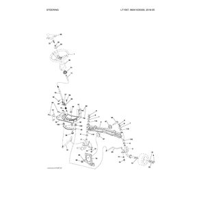 Steering Diagram and Parts List for 96041039300  Husqvarna Lawn Tractor