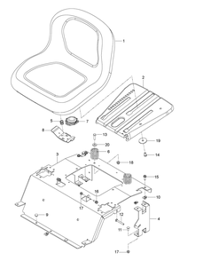 Seat Diagram and Parts List for RZ4824TF  Husqvarna Lawn Tractor