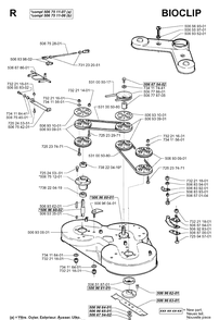 103cm Cutting Deck Diagram and Parts List for RIDER970HST 1998-03 Husqvarna Lawn Mower