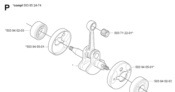 Crankshaft Diagram and Parts List for 326HE3 (X-SERIES)(20090900001-Current)(2009) Husqvarna Hedge Trimmer