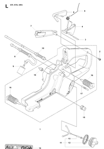 Fuel Tank Diagram and Parts List for 435 20081800001-20090400000 Husqvarna Chainsaw