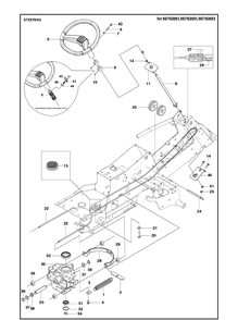 Steering Diagram and Parts List for R322T AWD Husqvarna Lawn Mower
