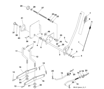 Mower Lift / Deck Lift Diagram and Parts List for CTH150 (96061018103)(2008-09) Husqvarna Lawn Tractor