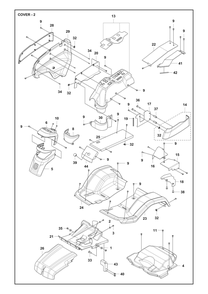 Cover Diagram and Parts List for P524XEFI  Husqvarna Lawn Tractor