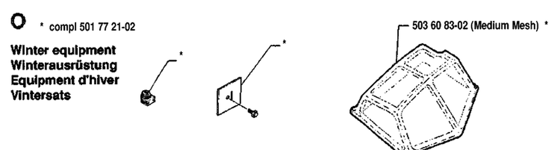 Accessories Diagram and Parts List for 55 19914000001-19942300000 Husqvarna Chainsaw