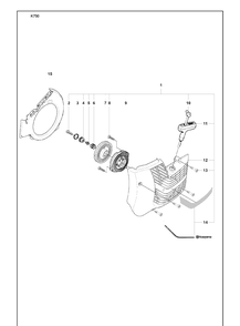 Starter Diagram and Parts List for K750 2008-10 Husqvarna Lawn Tractor Accessories