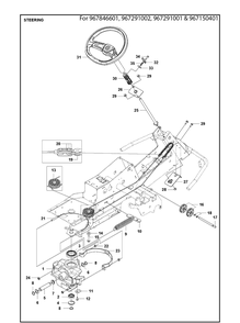 Steering 2 Diagram and Parts List for R213C  Husqvarna Lawn Mower