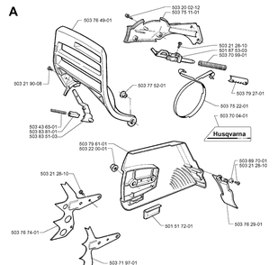 Chain Brake Diagram and Parts List for 371XP 19963500001-19974900000 Husqvarna Chainsaw