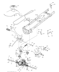 Drive Diagram and Parts List for TS138L  Husqvarna Lawn Tractor