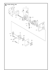 Housing Diagram and Parts List for 123HD65X 20100600001-Current Husqvarna Hedge Trimmer