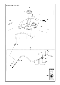 Water System Diagram and Parts List for FS520 (FS 524)(2007-08) Husqvarna Circular Saw