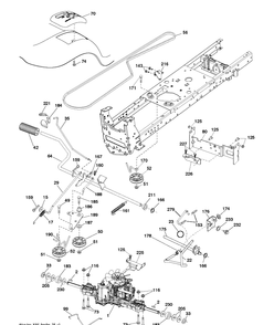 Drive Diagram and Parts List for YTH2042 (96043012101)(2010-12) Husqvarna Lawn Tractor