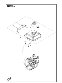 Part Location Diagram of 599349021 Husqvarna Fuel cap assembly