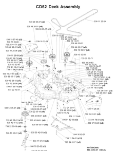 52 Inch/132cm Cutting Deck Diagram and Parts List for LZ25 968999310 Husqvarna Lawn Mower
