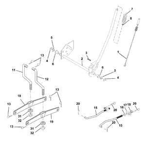 Mower Lift Diagram and Parts List for LTH1342 (954567031-B)(2001-01) Husqvarna Lawn Tractor