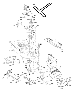 Mower Deck Diagram and Parts List for YTH1542 (954567048-A)(2000-11) Husqvarna Lawn Tractor