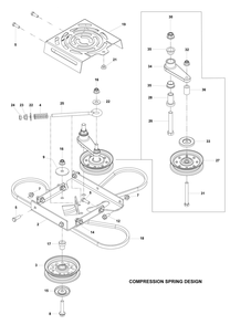 Transmission Diagram and Parts List for MZ54 ROPS Husqvarna Lawn Tractor