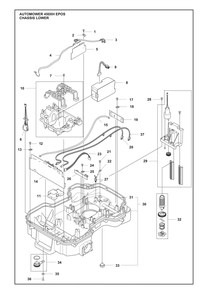 Chassis Lower Diagram and Parts List for 450XHEPOS  Husqvarna Lawn Mower