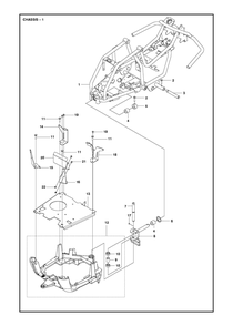 Chassis Rear Diagram and Parts List for R112C2014-2020  Husqvarna Lawn Tractor