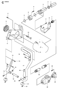 Handle Diagram and Parts List for K40 2009-05 Husqvarna Circular Saw