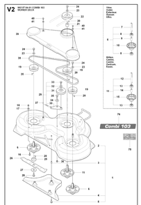 103cm Cutting Deck 3 Diagram and Parts List for RIDER175 (965104901)(2007-01) Husqvarna Lawn Mower