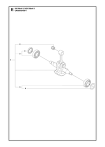 Crankshaft Diagram and Parts List for 545-545G Mark II Husqvarna Chainsaw