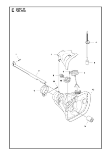 Fuel Tank Diagram and Parts List for 545RXTAT  Husqvarna Brush Cutter
