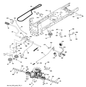 Drive Diagram and Parts List for LTH1842 (96041041200)(2017-08) Husqvarna Lawn Tractor