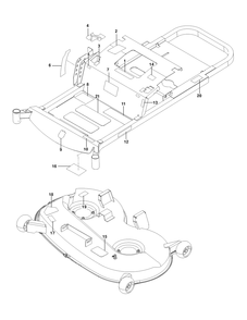 Decals Diagram and Parts List for RZ46215 (967009805)(2013-11) Husqvarna Lawn Tractor