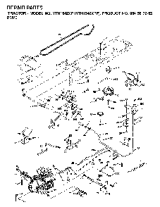 Drive Diagram and Parts List for YTH1542XPF (954567253)(2002-03) Husqvarna Lawn Tractor