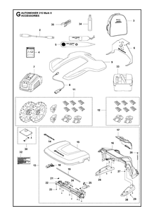 Accessories Diagram and Parts List for 315 Mark II Husqvarna Lawn Mower