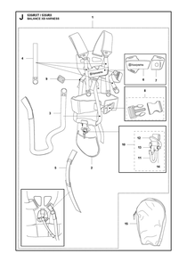 Harness Diagram and Parts List for 535IRX  Husqvarna Brush Cutter