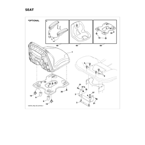 Seat Diagram and Parts List for 960430333  Husqvarna Lawn Tractor