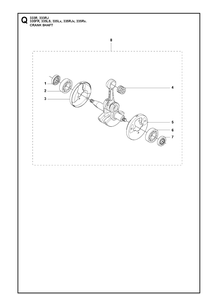 Crankshaft Diagram and Parts List for 335FR  Husqvarna Brush Cutter