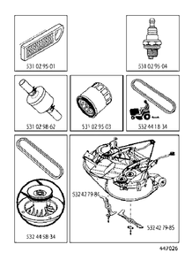 Frequently Used Parts Diagram and Parts List for CTH140XP (96061007101)(2006-06) Husqvarna Lawn Tractor
