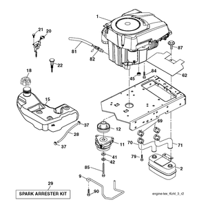 Engine Diagram and Parts List for YTH2042TD (96041005403)(2010-03) Husqvarna Lawn Tractor