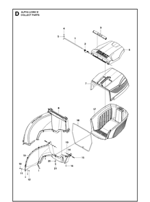 Bagger Diagram and Parts List for LC353VI Classic Husqvarna Lawn Mower