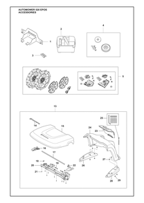 Accessories Diagram and Parts List for 520EPOS  Husqvarna Lawn Mower