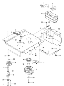 Engine Mounting, Guards And Muffler Diagram and Parts List for Z242E (97045870100)(2020-04) Husqvarna Lawn Mower