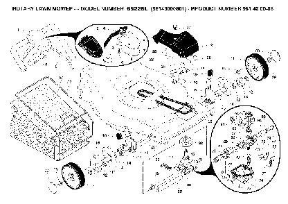 Drive Diagram and Parts List for 6522SL (96143000801)(2005-09) Husqvarna Lawn Mower