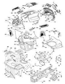 Chassis / Frame Diagram and Parts List for TS154X  Husqvarna Lawn Tractor