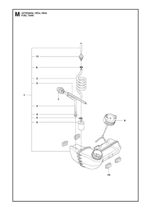 Fuel Tank Diagram and Parts List for 327HE4 X-SERIES Husqvarna Hedge Trimmer
