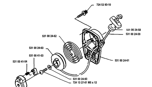 Crankcase Diagram and Parts List for 125RB 1993-01 Husqvarna Brush Cutter