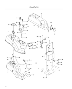 Ignition System Diagram and Parts List for RZ4623 (967009801)(2012-01) Husqvarna Lawn Mower