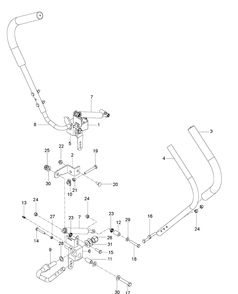 Steering Diagram and Parts List for RZ4221BF (96717610102)(2015-11) Husqvarna Lawn Mower